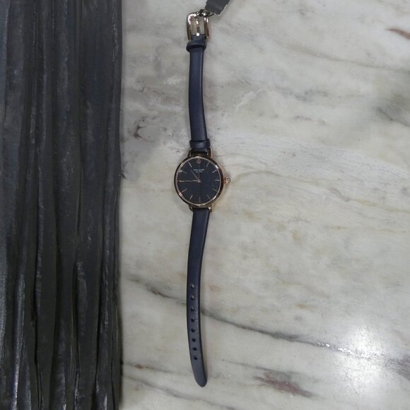 NiB Kate Spade New York Metro Slim Women's Watch,  Navy Blue Leather Strap $198 - Picture 15 of 15